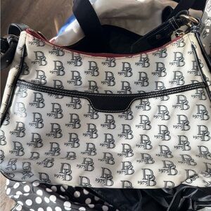 Dooney & Bourke Cream and Black Shoulder Bag with Wallet
